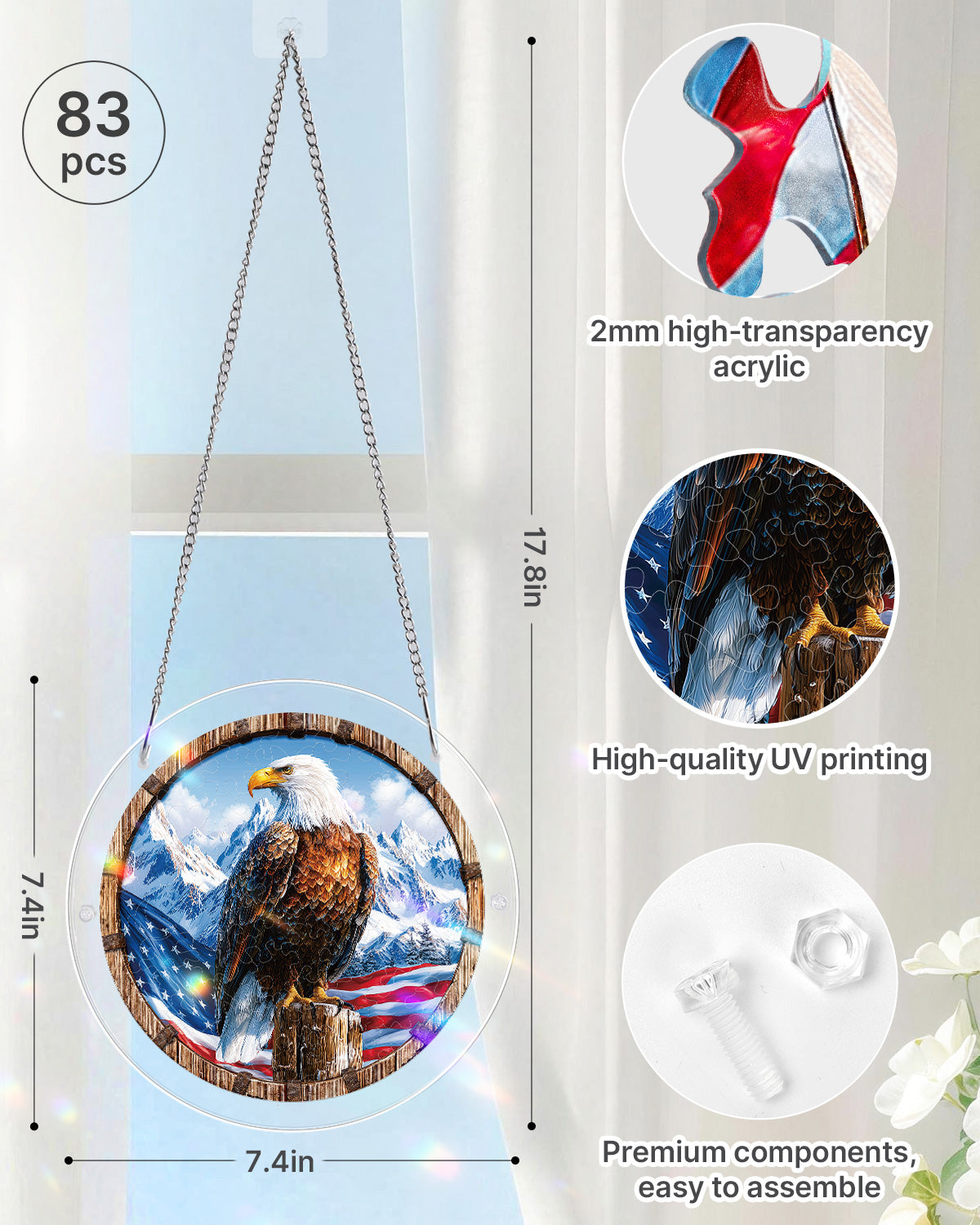 Wings of Freedom - Acrylic Window Suncatcher