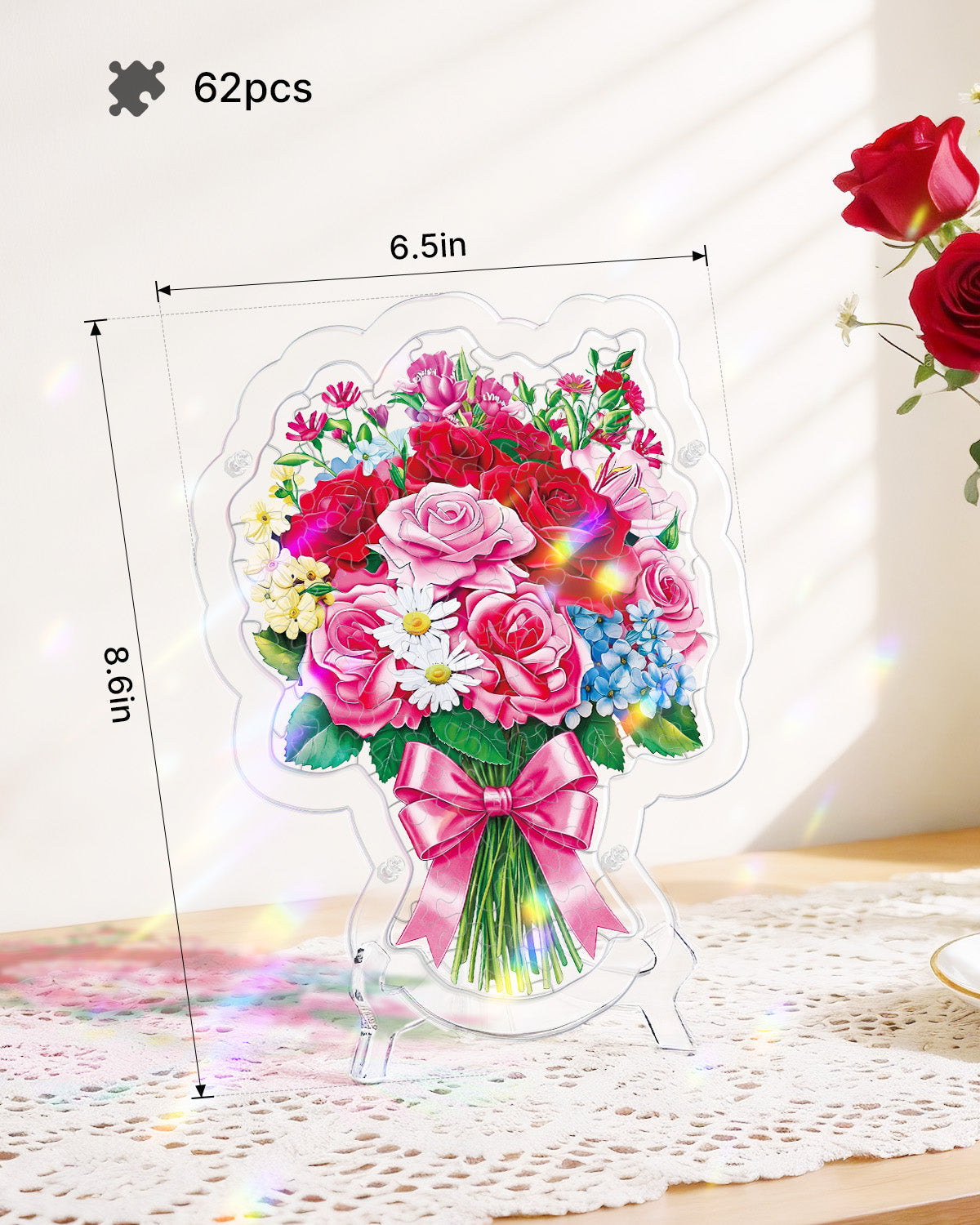 Acrylic Tabletop Romantic Flower Bouquet - Acrylic Window Suncatcher
