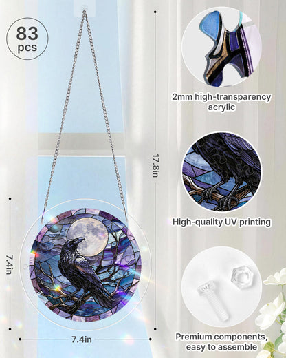 Moonlit Raven - Acrylic Window Suncatcher