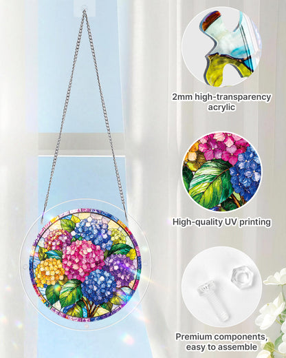 Hydrangea in Bloom - Acrylic Window Suncatcher
