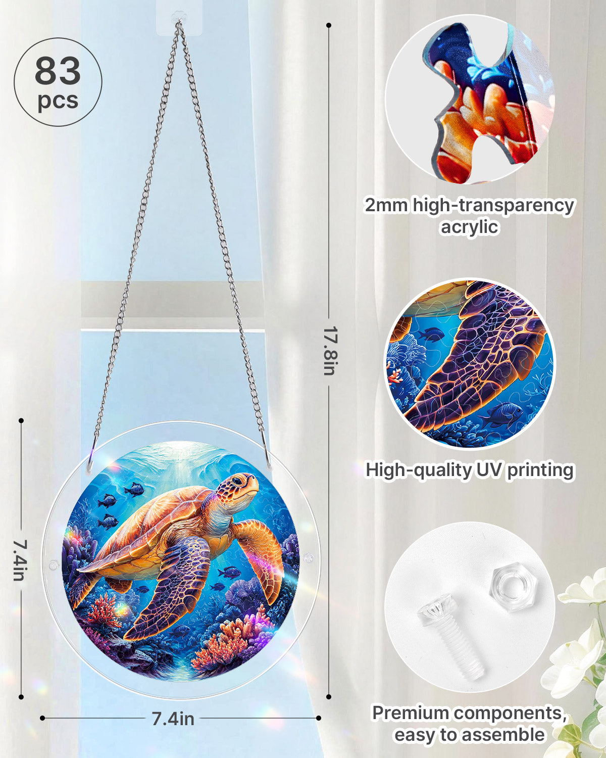 Starsea Turtle - Acrylic Window Suncatcher