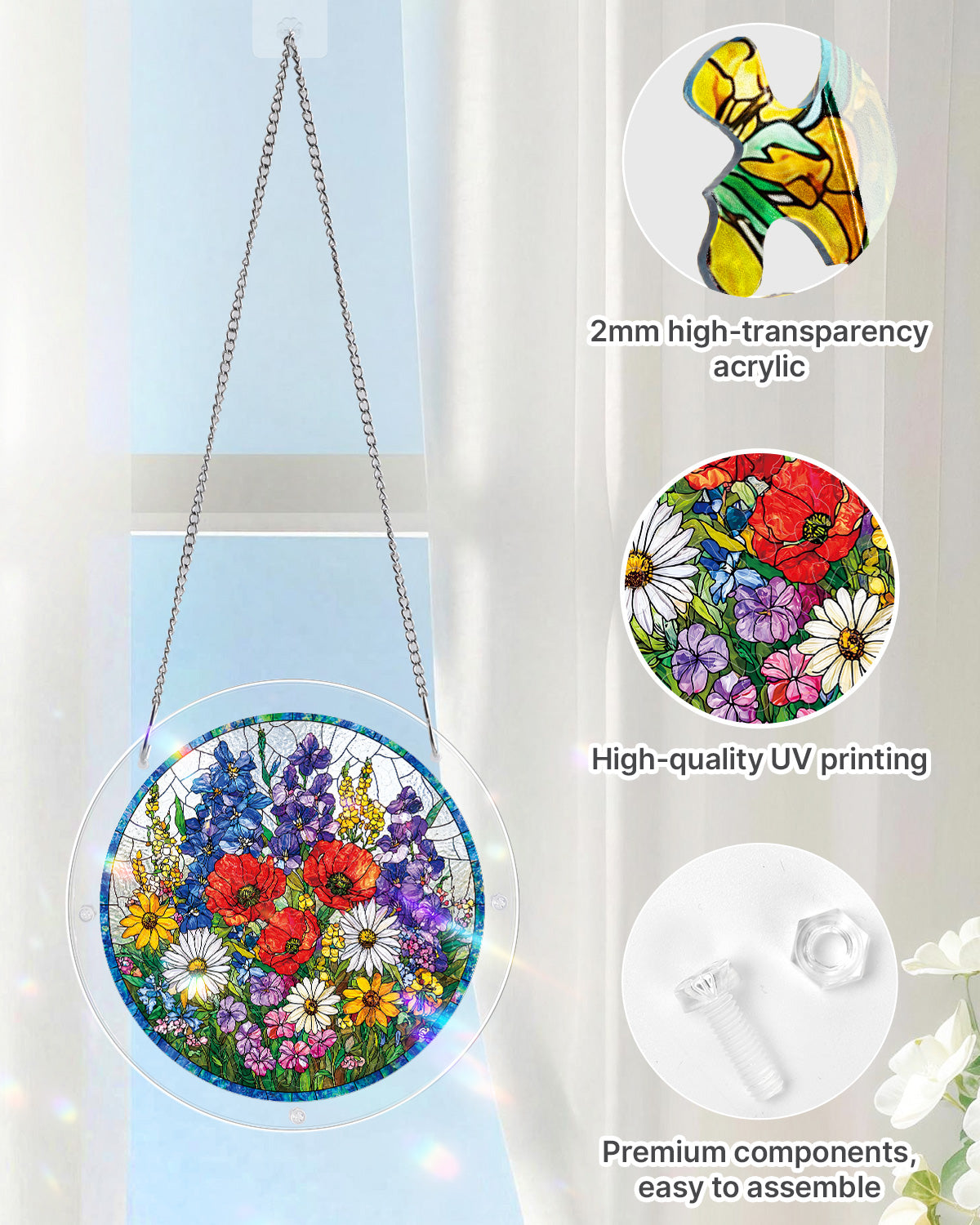Wildflower Meadow - Acrylic Window Suncatcher