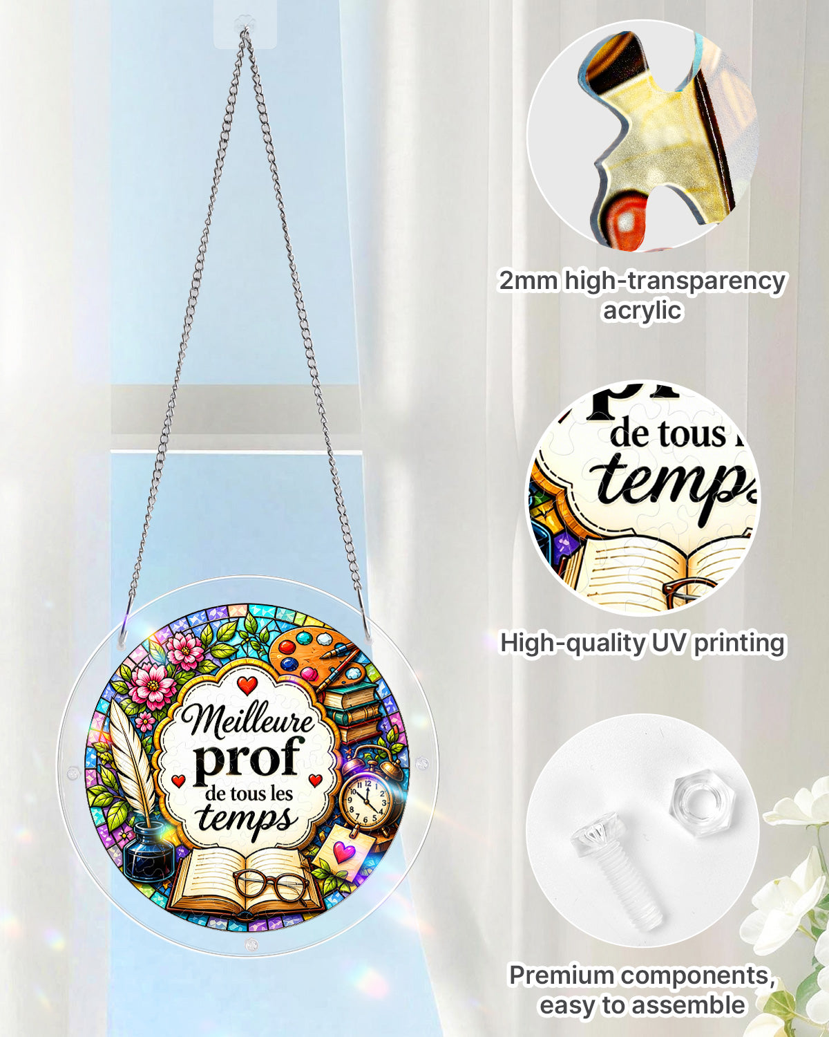 FR Female Teacher - Acrylic Window Suncatcher