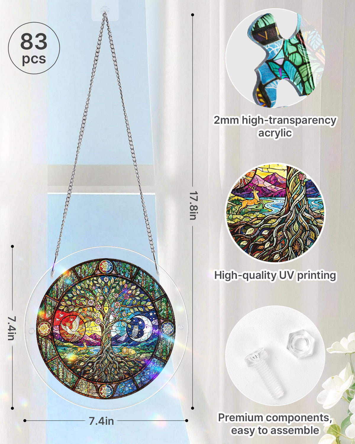 Tree of Day and Night - Acrylic Window Suncatcher