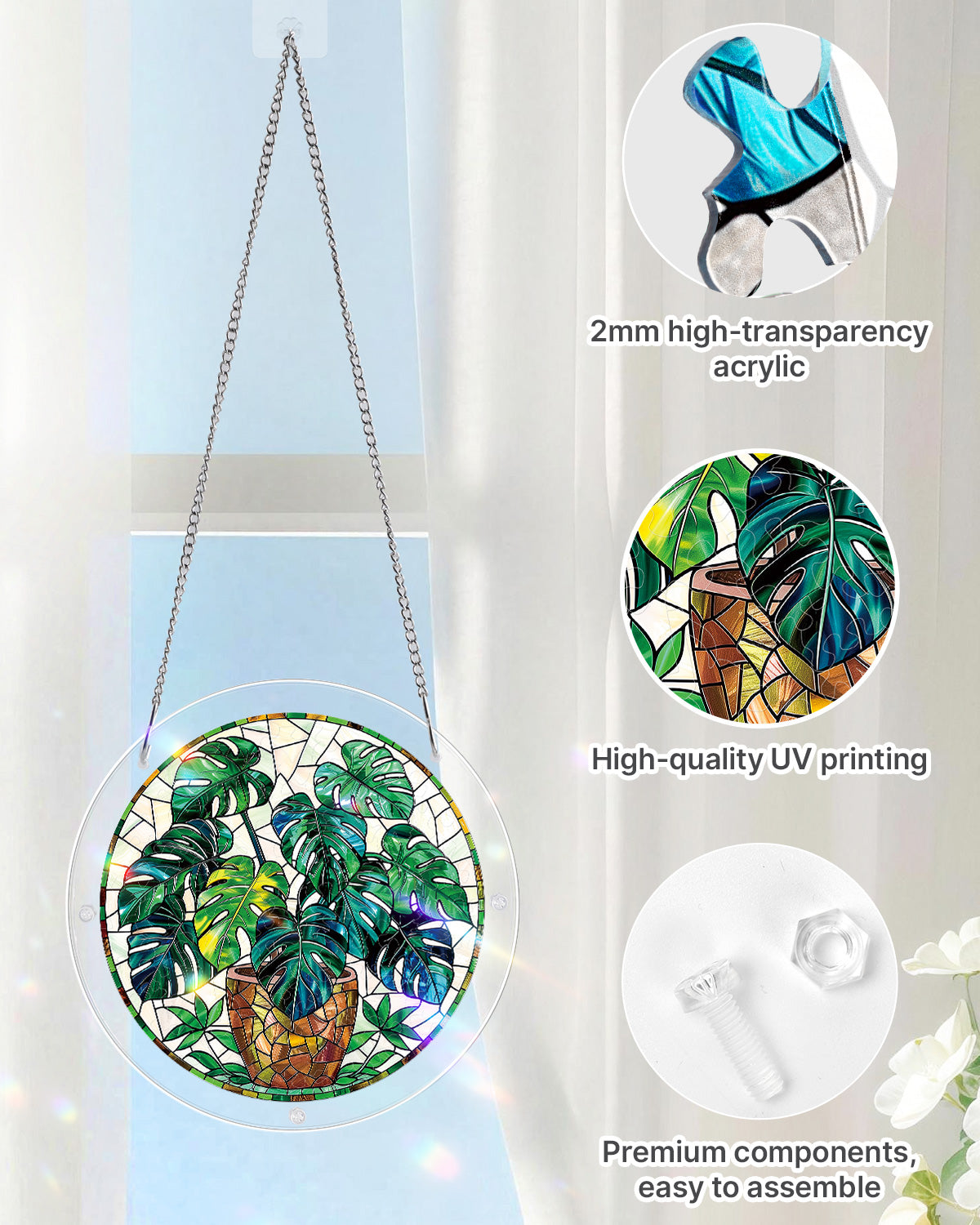 Monstera Greenery - Acrylic Window Suncatcher