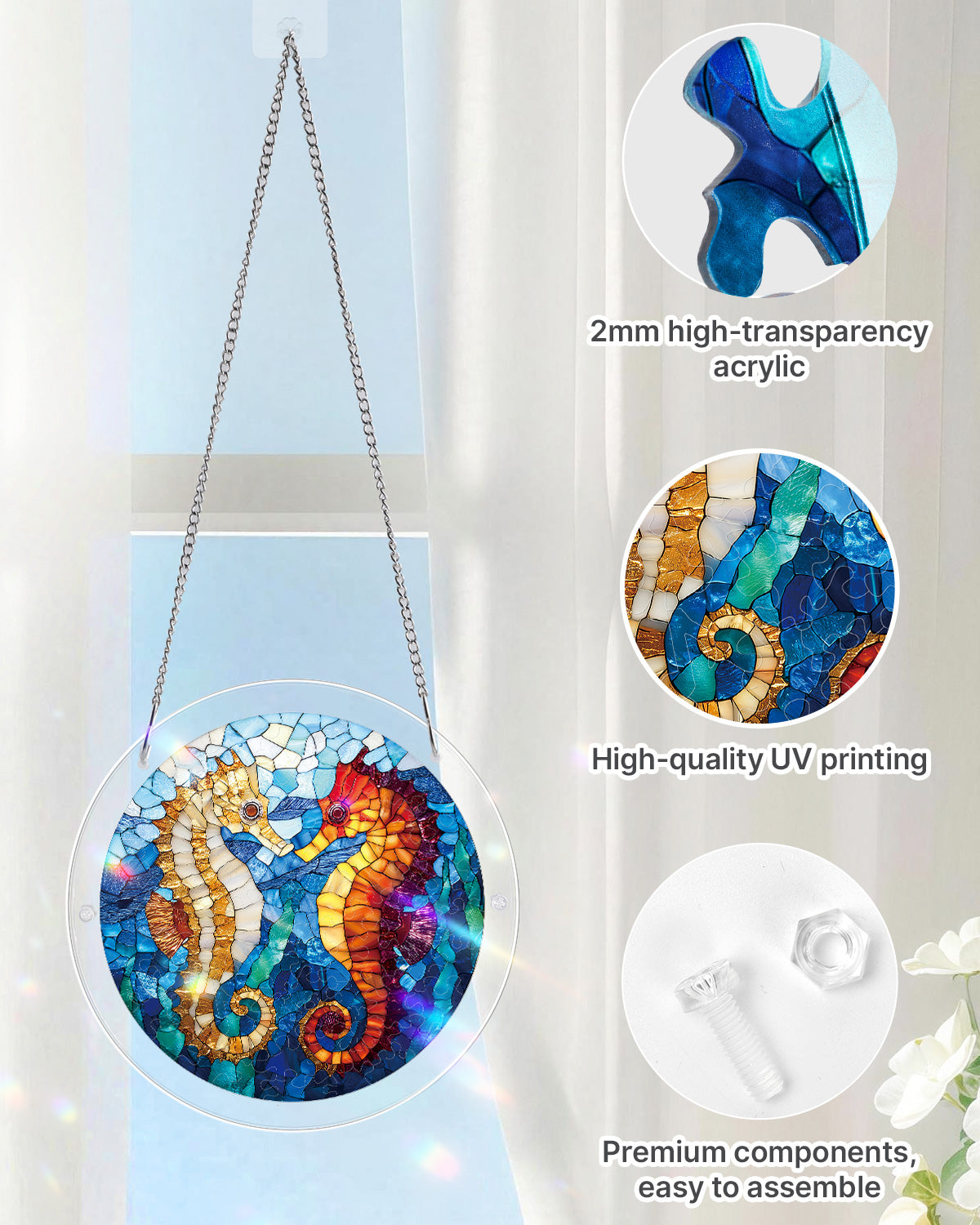 Dreamy Seahorses - Acrylic Window Suncatcher