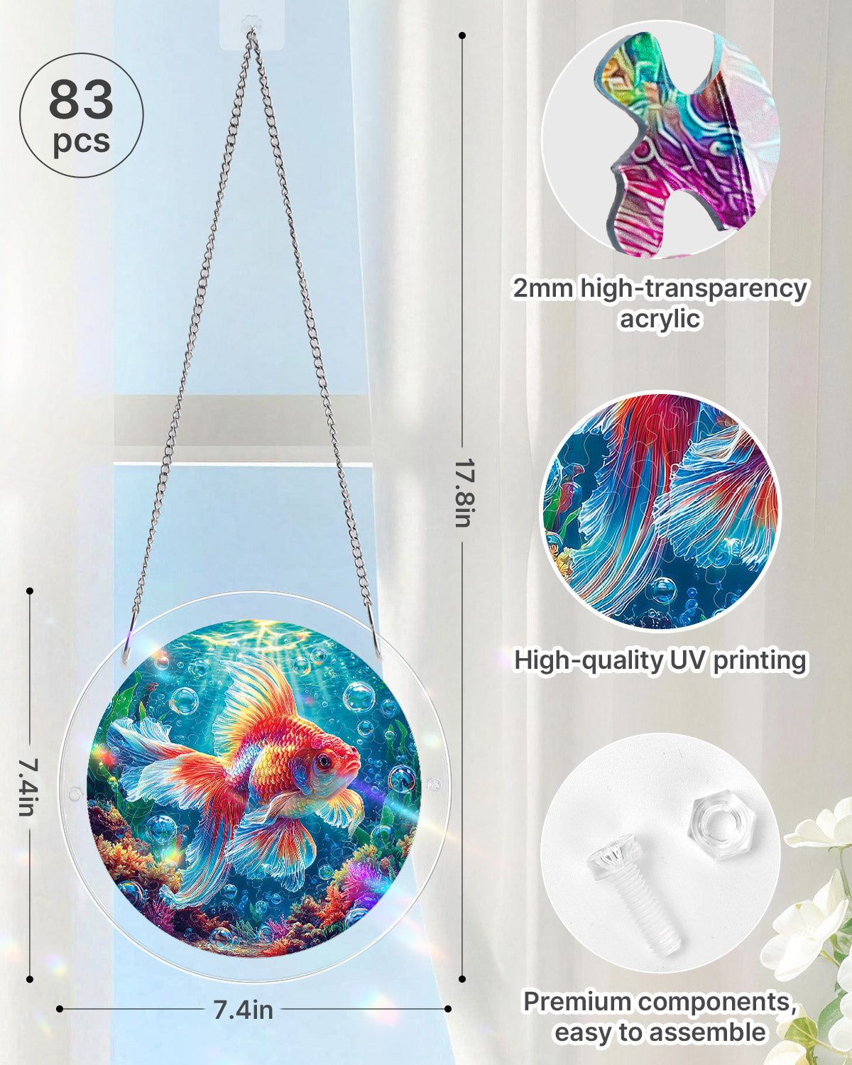 Starflame Goldfish - Acrylic Window Suncatcher