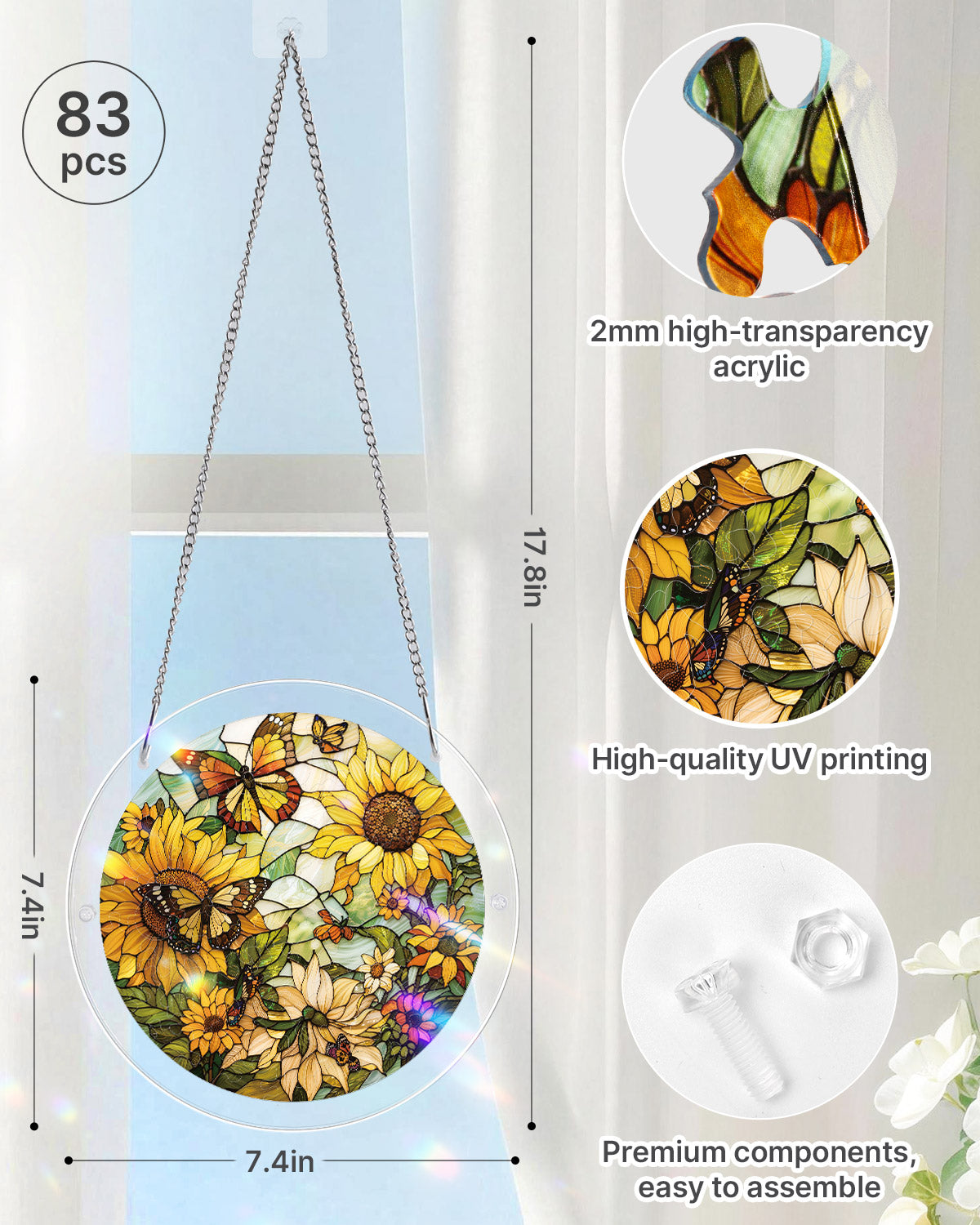 Sunflower Whispers - Acrylic Window Suncatcher