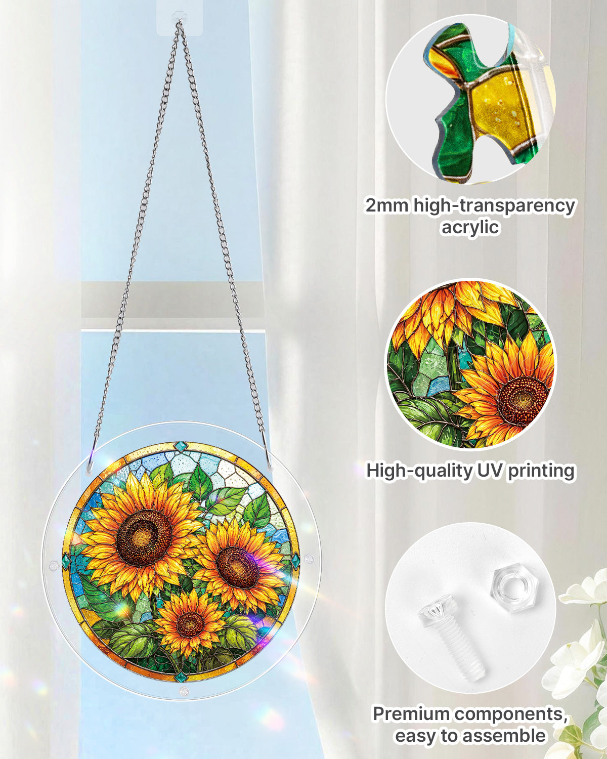 Sunflower Radiance - Acrylic Window Suncatcher