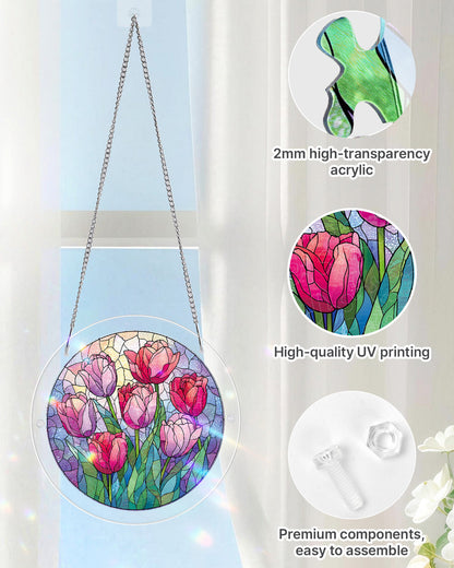 Morning Glow Tulips - Acrylic Window Suncatcher