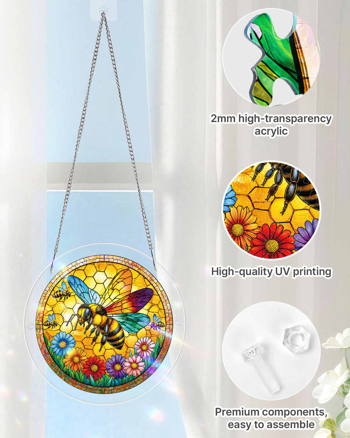 Sunshine Bee - Acrylic Window Suncatcher
