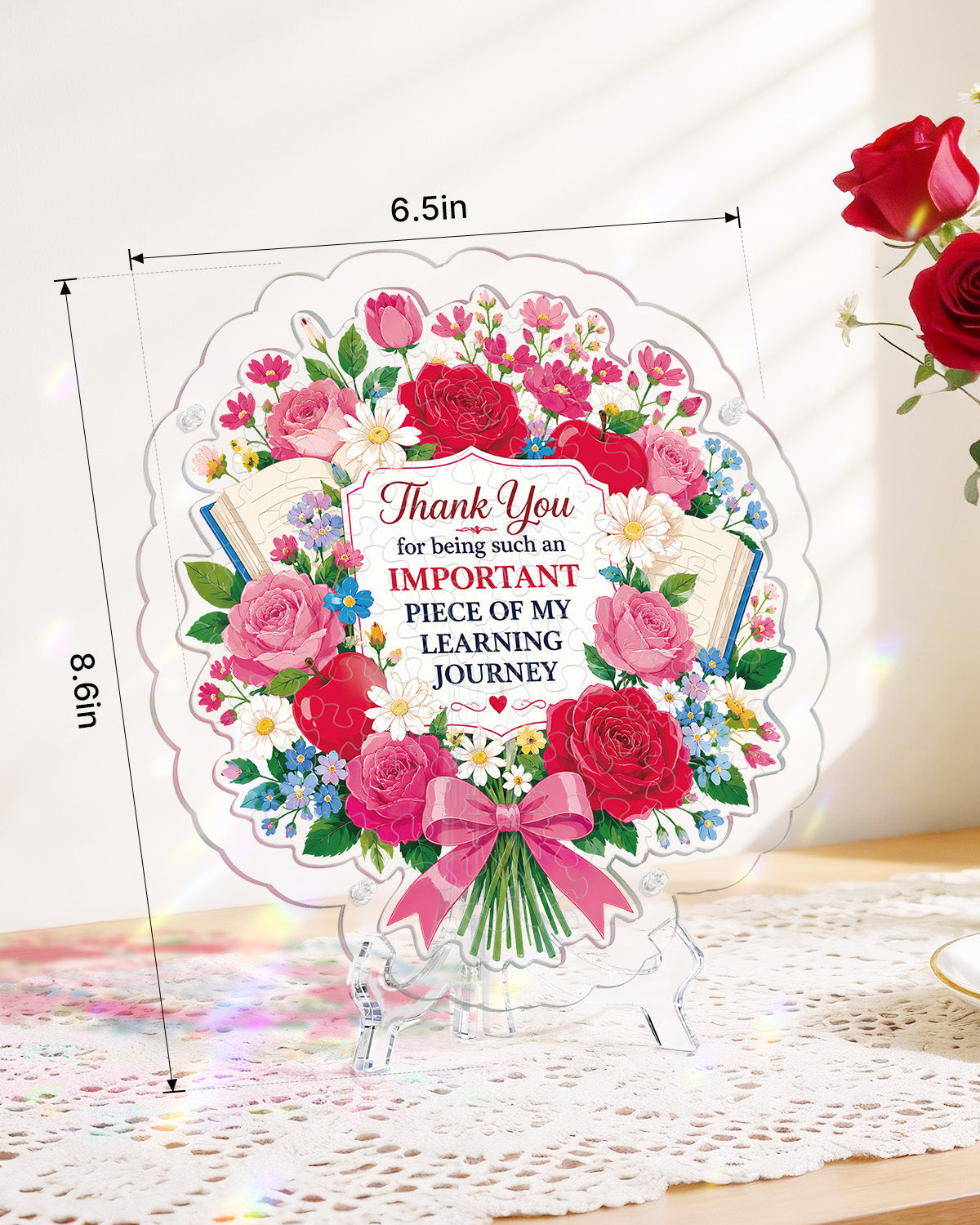 Acrylic Tabletop Thank You Teacher - Acrylic Window Suncatcher