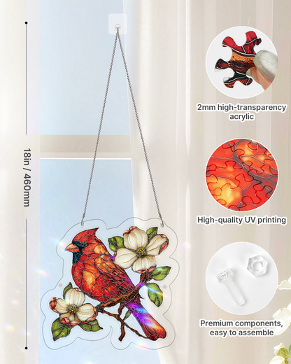 Magnolia Cardinal - Acrylic Window Suncatcher