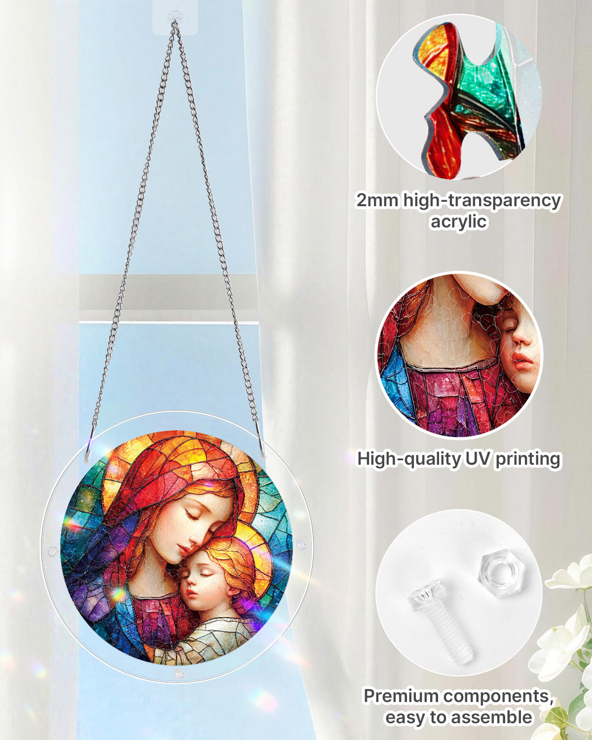 Holy Embrace - Acrylic Window Suncatcher