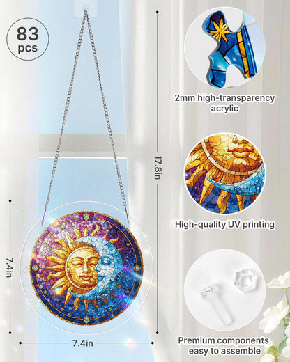 Sun and Moon in Harmony - Acrylic Window Suncatcher