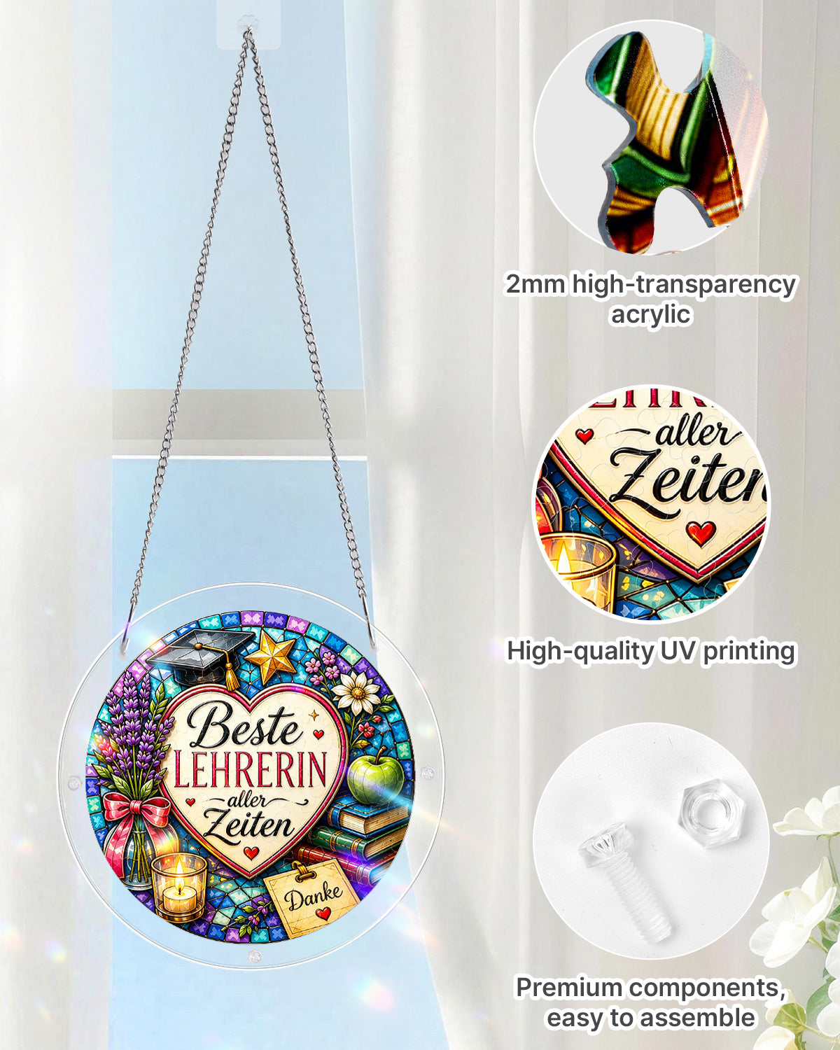 DE Female Teacher - Acrylic Window Suncatcher