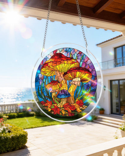 Mystic Mushroom Forest - Acrylic Window Suncatcher
