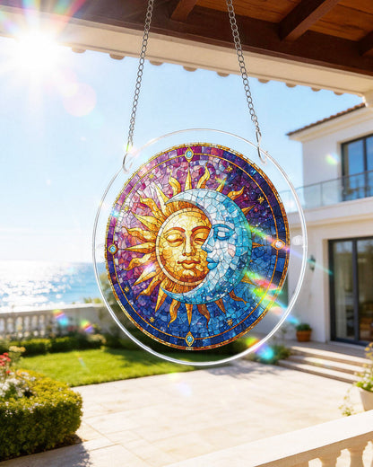 Sun and Moon in Harmony - Acrylic Window Suncatcher