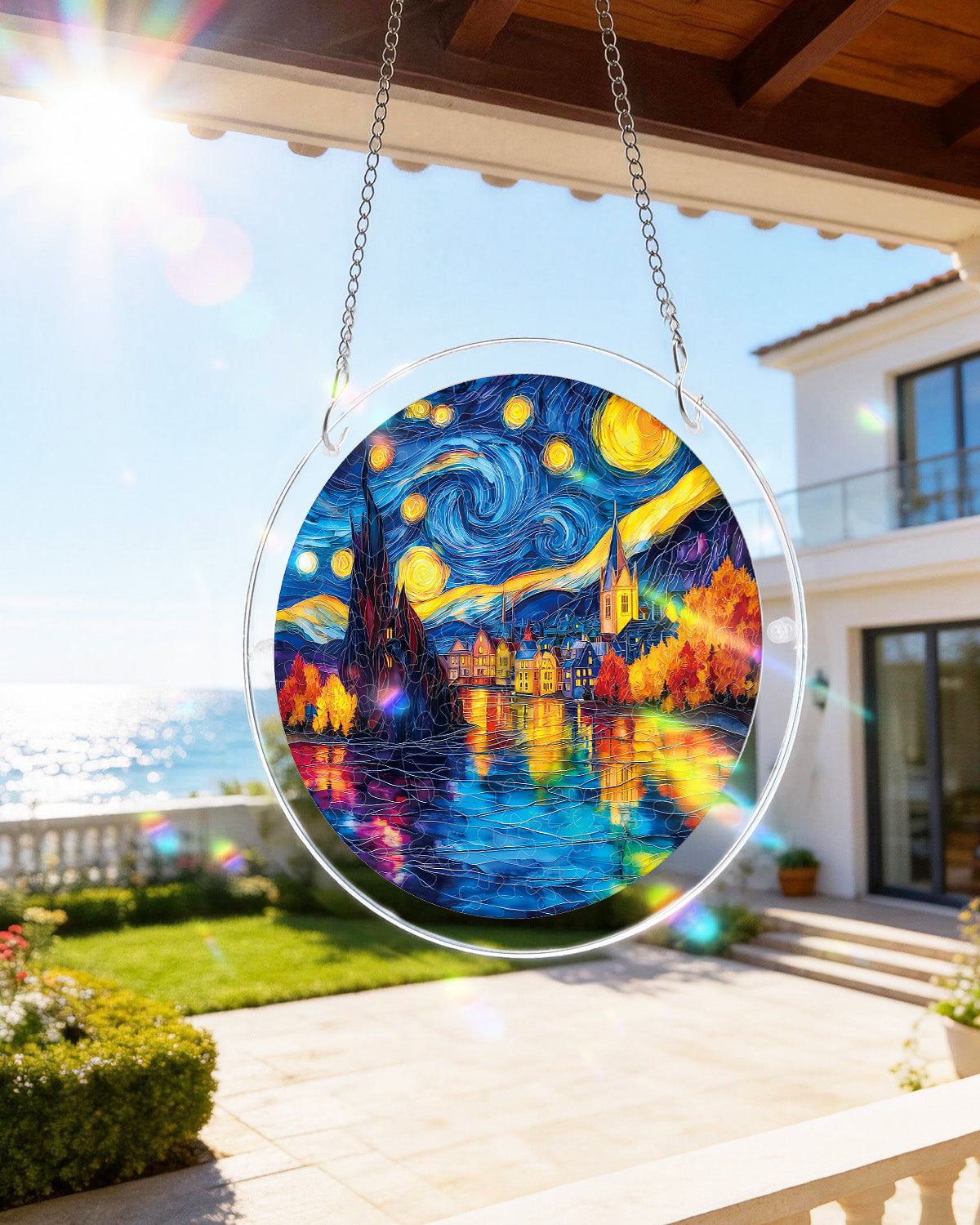 Starlit Village - Acrylic Window Suncatcher
