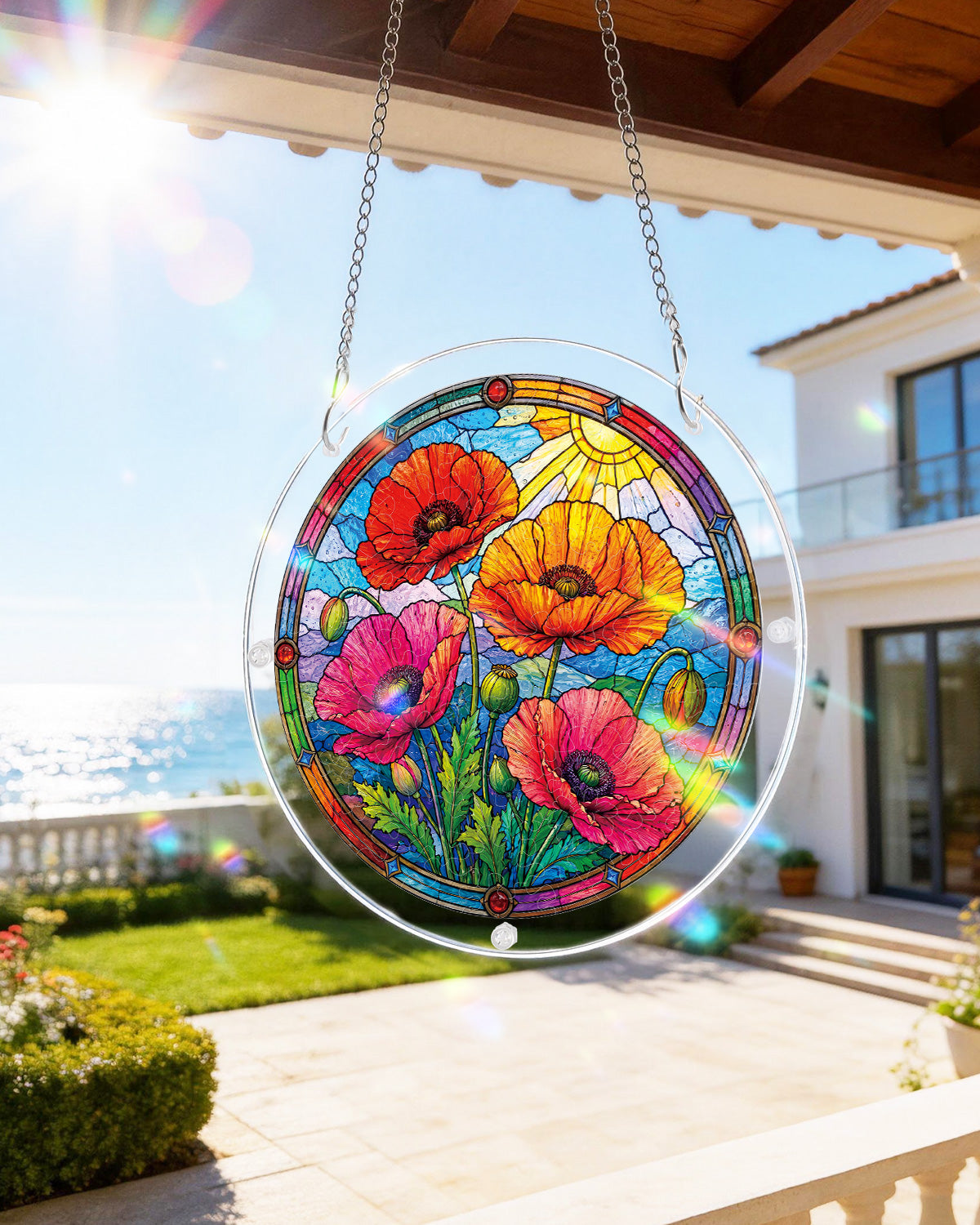 Sunlit Floral Garden - Acrylic Window Suncatcher