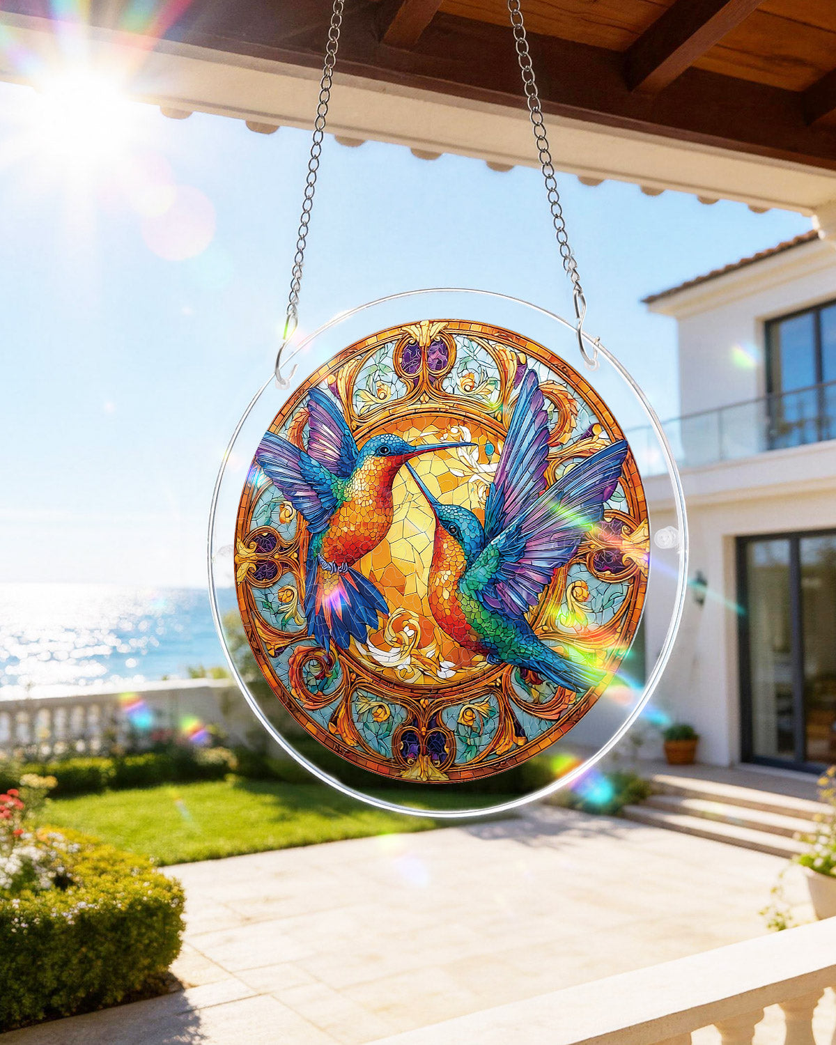 Twin Wings of Radiance - Acrylic Window Suncatcher