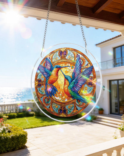 Twin Wings of Radiance - Acrylic Window Suncatcher