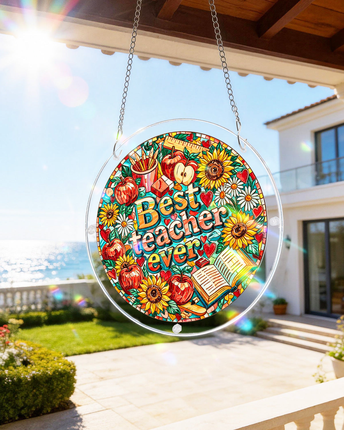 Best Teacher Ever - Acrylic Window Suncatcher