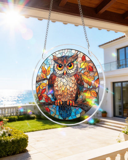 Autumn Owl - Acrylic Window Suncatcher