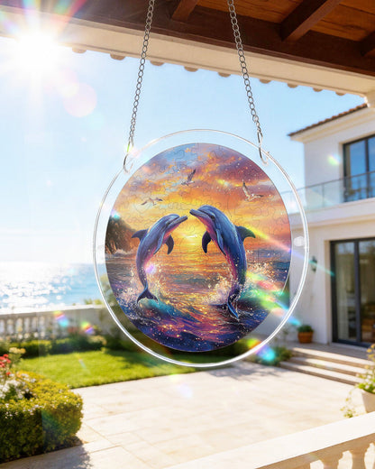Dolphin Love Song - Acrylic Window Suncatcher