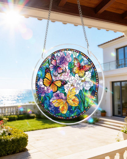 Butterflies in Bloom - Acrylic Window Suncatcher