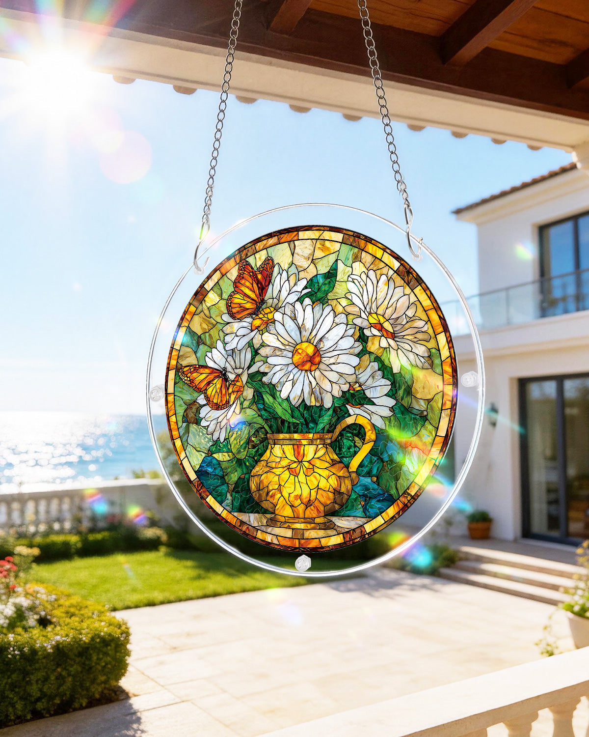 Daisy Butterfly Garden - Acrylic Window Suncatcher