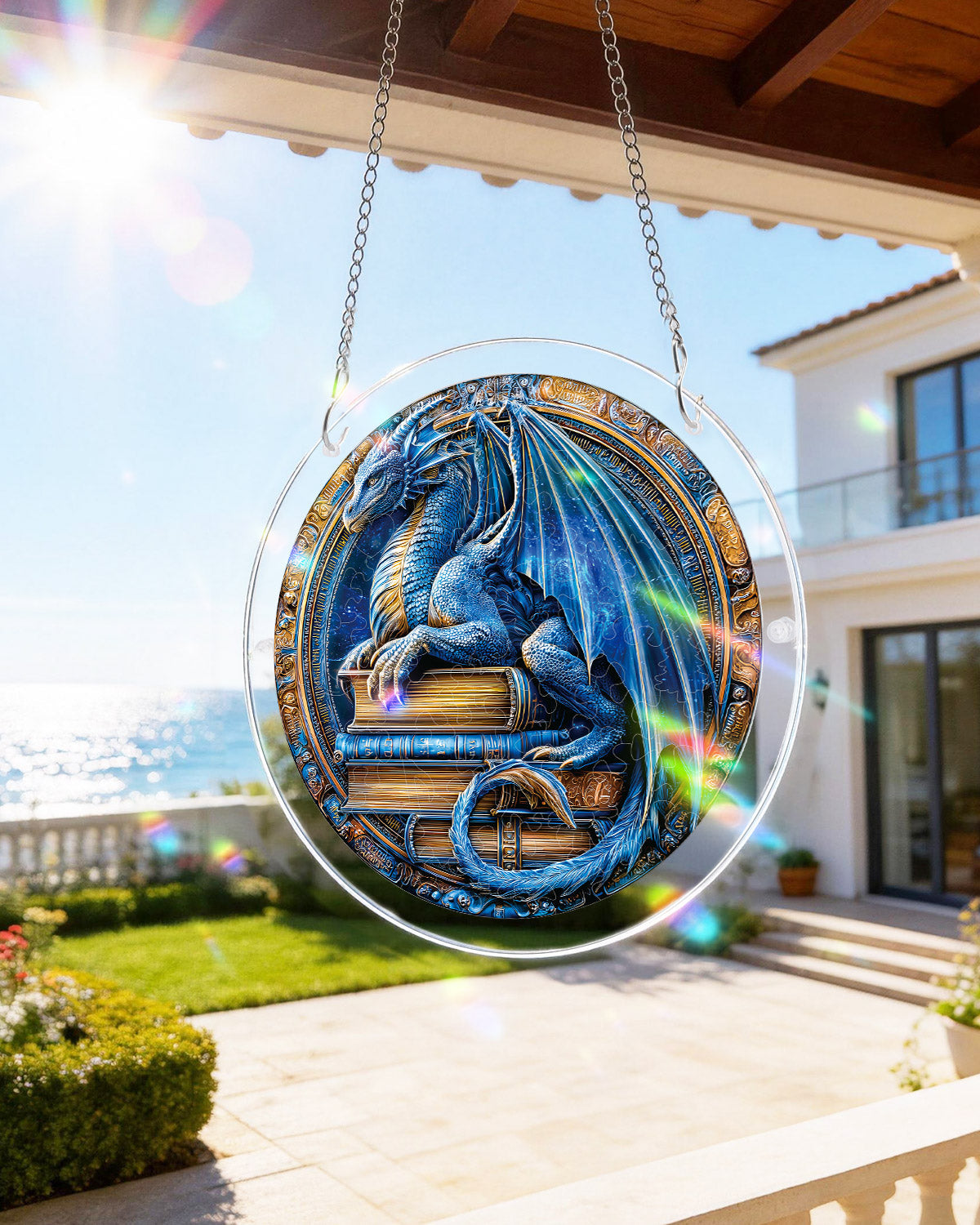 Dragon Realm Library - Acrylic Window Suncatcher