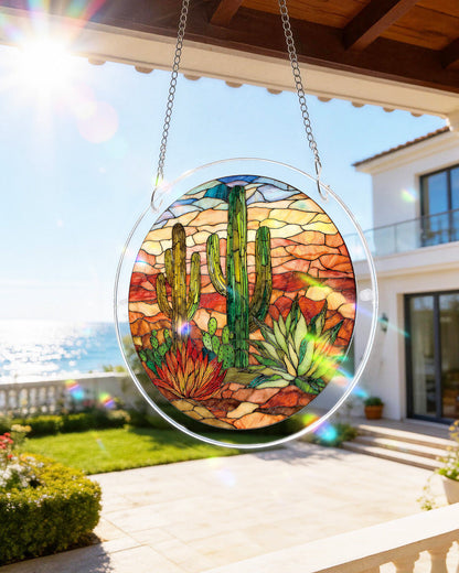 Sunset Cactus - Acrylic Window Suncatcher