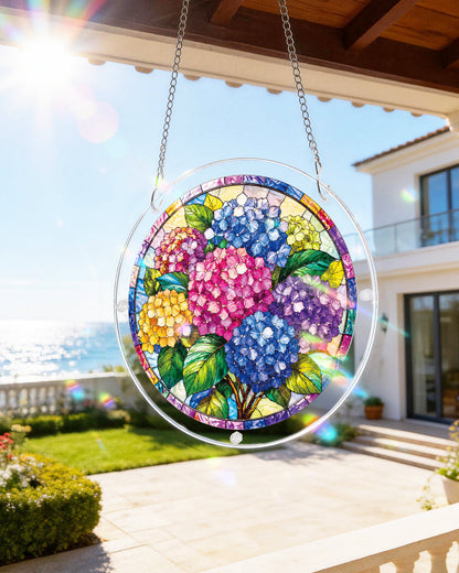 Hydrangea in Bloom - Acrylic Window Suncatcher