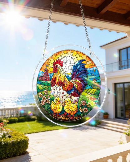 Golden Dawn Rooster - Acrylic Window Suncatcher