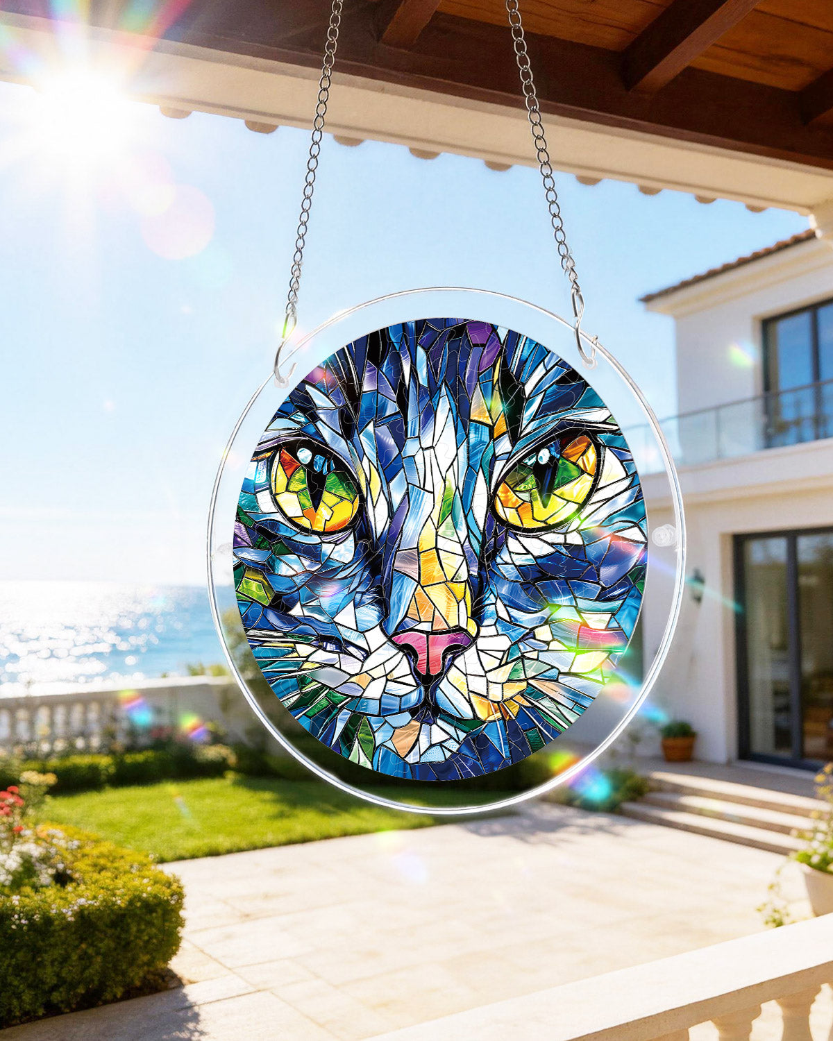 Mosaic Cat - Acrylic Window Suncatcher