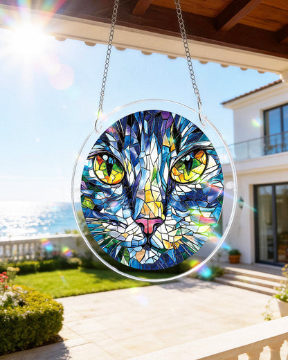 Mosaic Cat - Acrylic Window Suncatcher