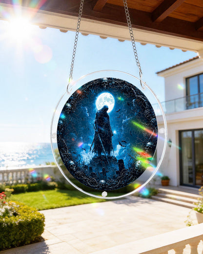 Moonlit Guardian - Acrylic Window Suncatcher