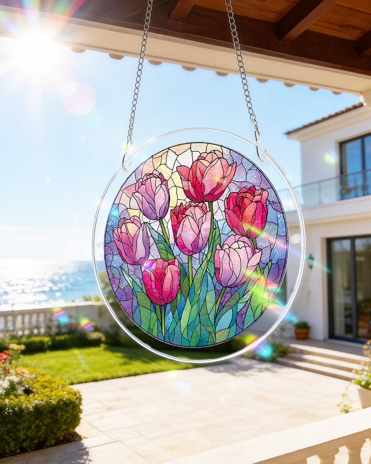 Morning Glow Tulips - Acrylic Window Suncatcher