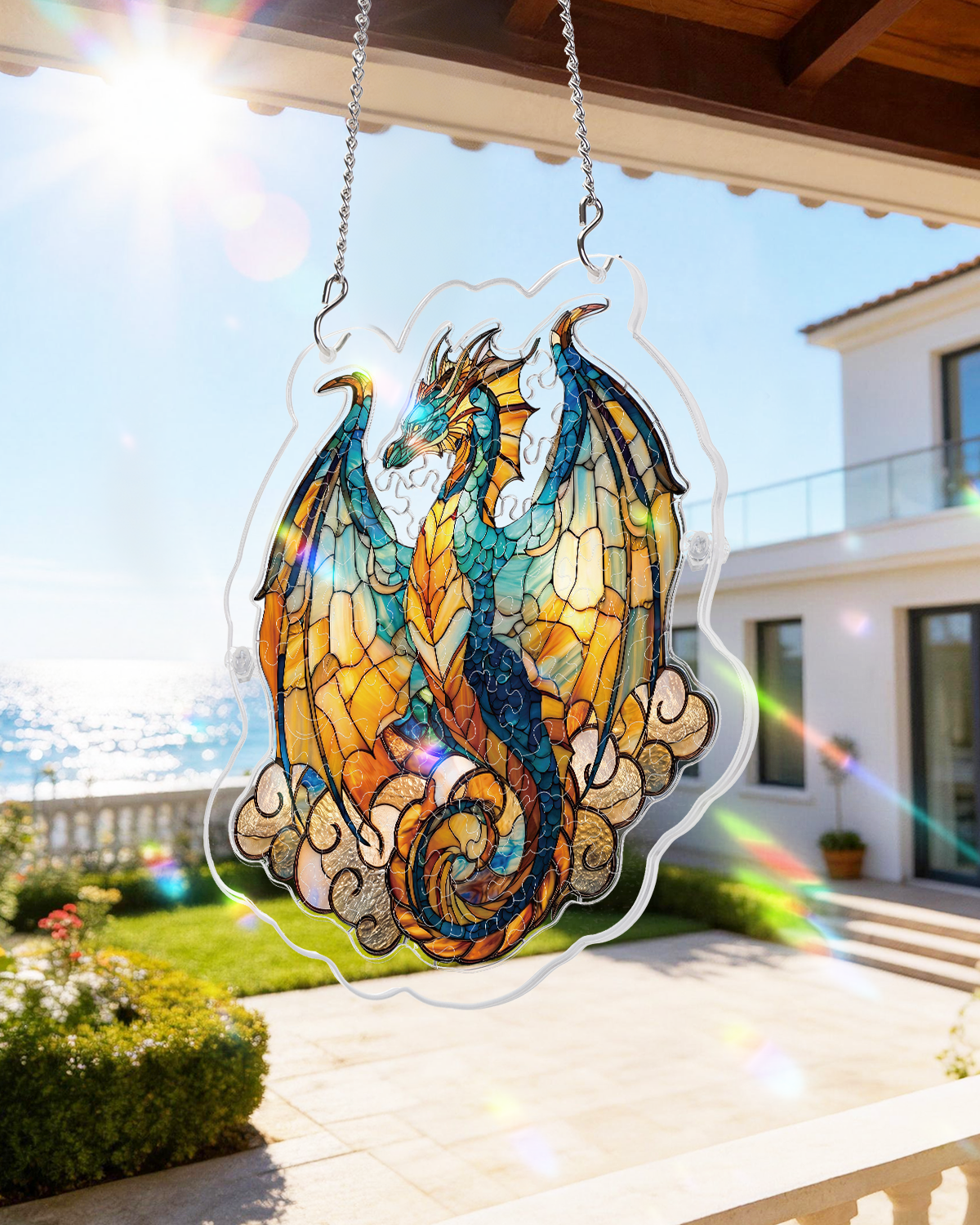 Oceanfire Dragon - Acrylic Window Suncatcher