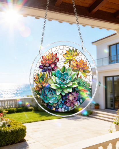 Dreamy Succulent Garden - Acrylic Window Suncatcher