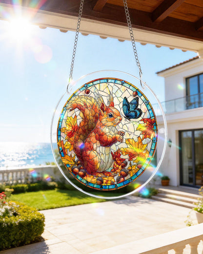Acorn Squirrel - Acrylic Window Suncatcher