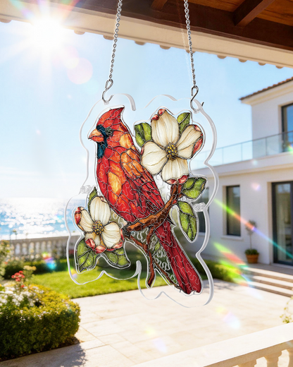 Magnolia Cardinal - Acrylic Window Suncatcher