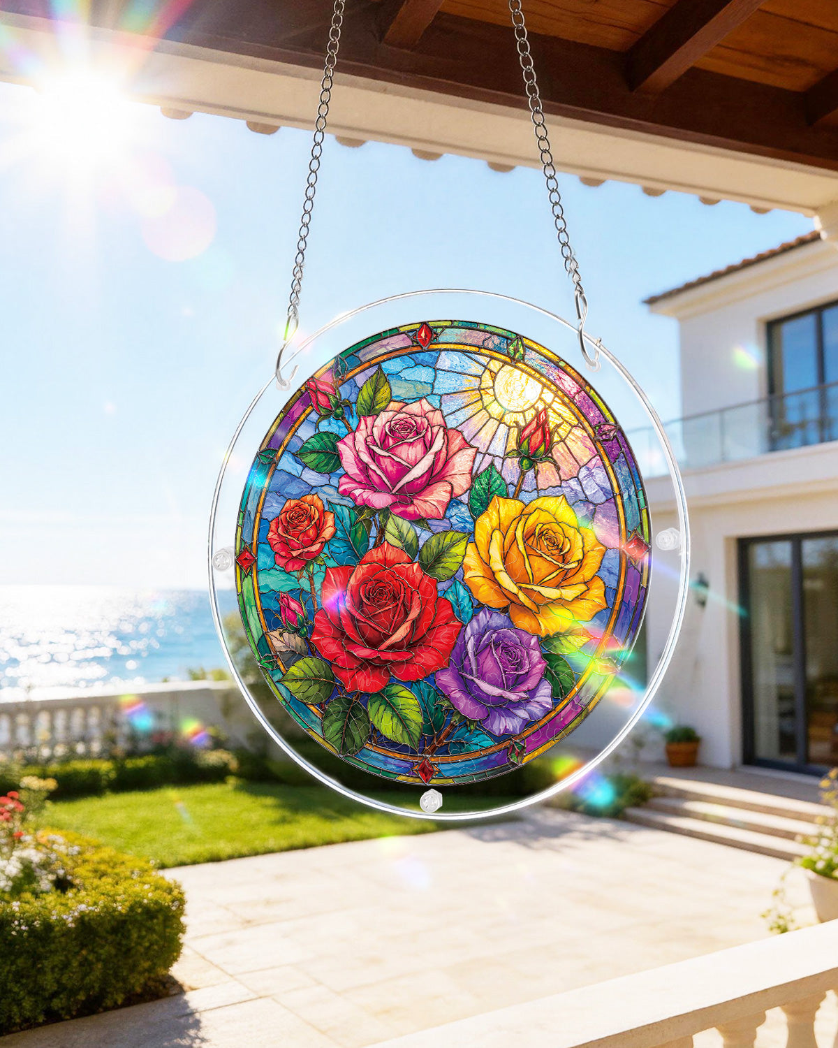 Rose Garden Window - Acrylic Window Suncatcher