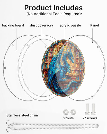 The Blue Dragon Library - Acrylic Window Suncatcher
