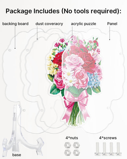 Acrylic Tabletop Romantic Flower Bouquet - Acrylic Window Suncatcher