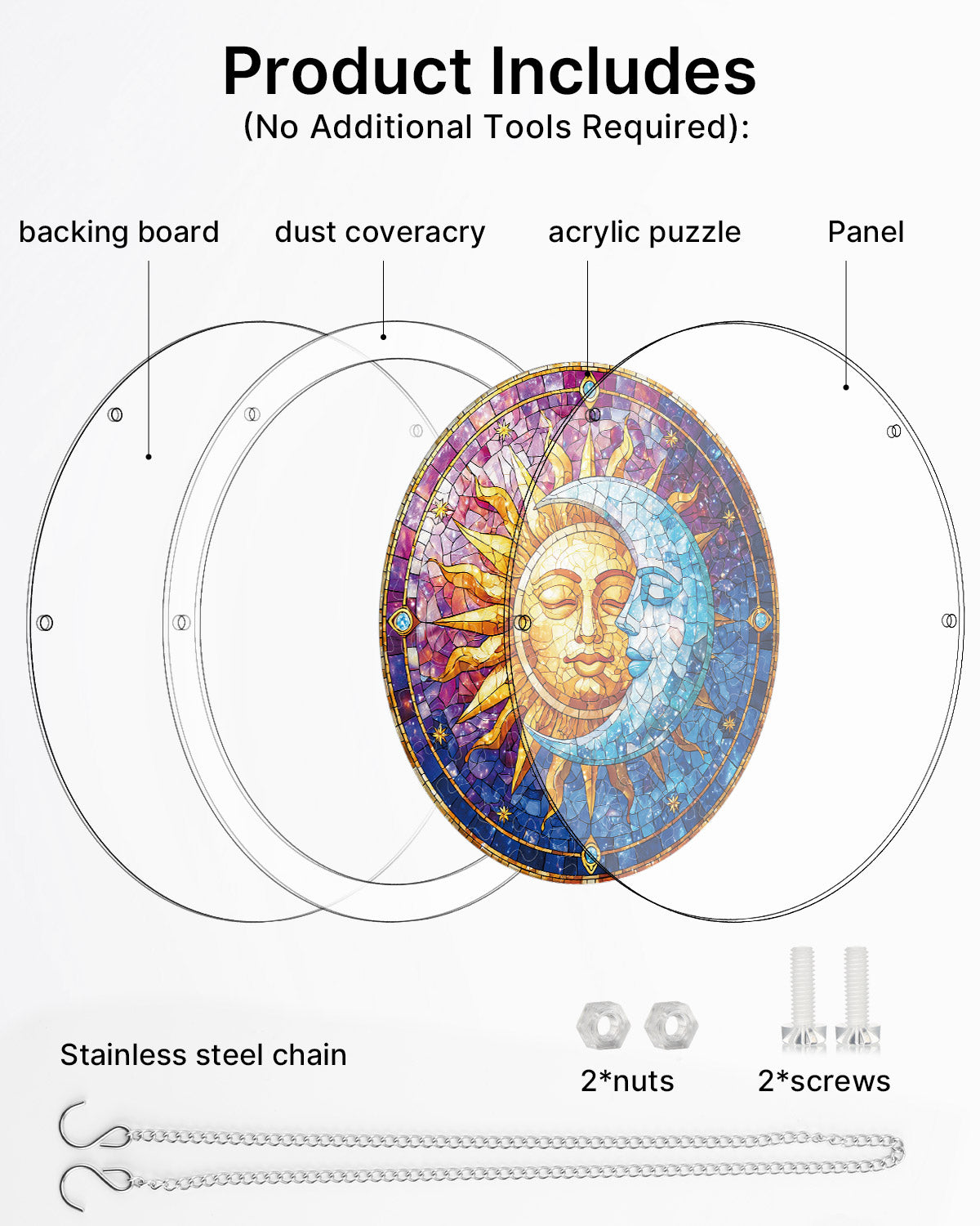 Sun and Moon in Harmony - Acrylic Window Suncatcher