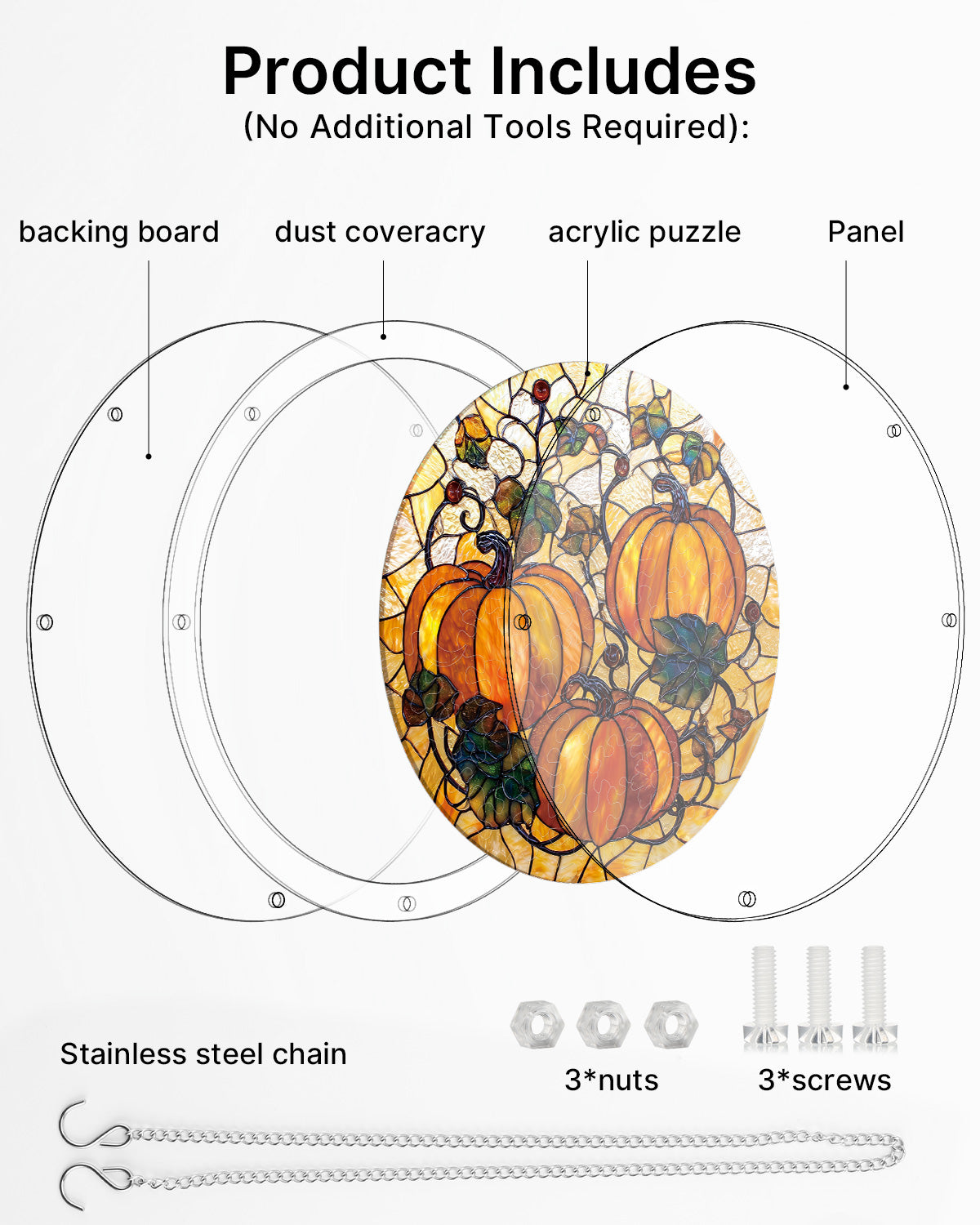 Harvest Pumpkin - Acrylic Window Suncatcher