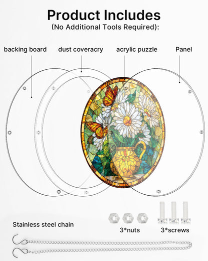 Daisy Butterfly Garden - Acrylic Window Suncatcher