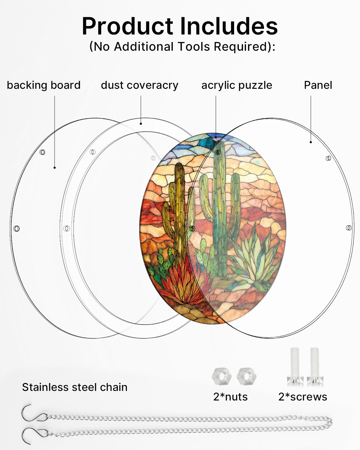 Sunset Cactus - Acrylic Window Suncatcher